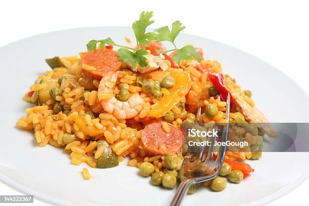 Paella Stock Photo - Download Image Now - Chorizo, Close-up, Cut Out