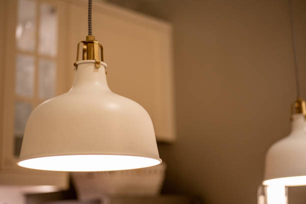 istock White lamp with warm light room modern furniture 1442224257