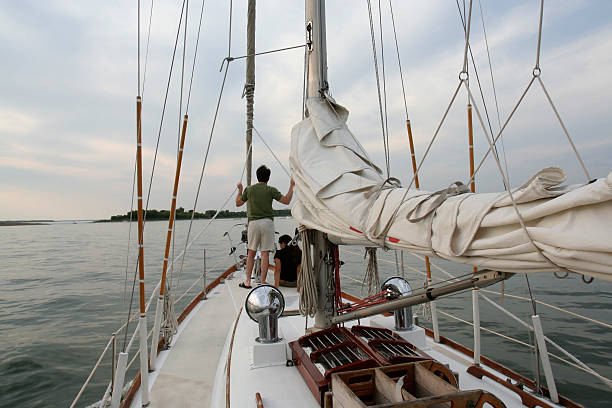 istock Motoring Sailboat 144222724