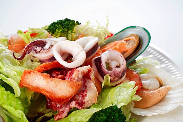 Seafood seafood salad seafood salad stock pictures, royalty-free photos & images