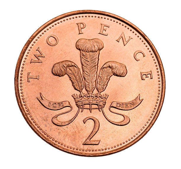 british dois moeda de um cent - british currency coin two pence coin british coin imagens e fotografias de stock