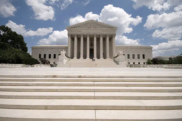 Photo of American Supreme Court Building, Washington DC, Blue Sky