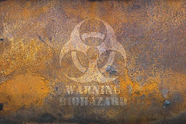 Cтоковое фото Rusting металлические Майка с биологически предупреждения