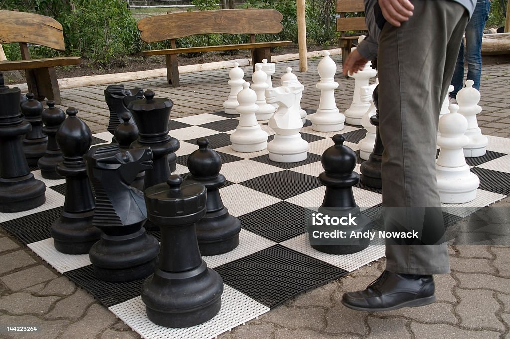 chess player in the park outdoor chess player Adult Stock Photo