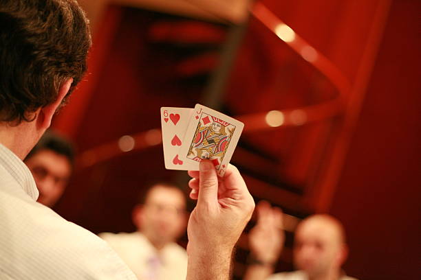 istock Playing poker with 2 winning cards - Jackpot! 144223273