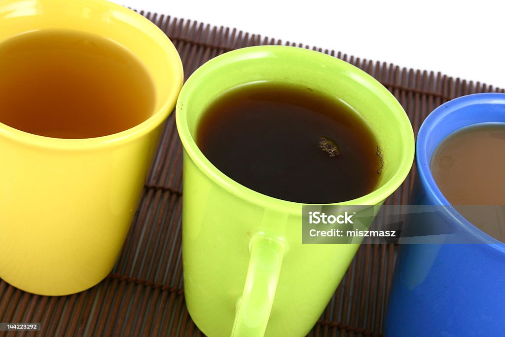 Farbe Becher (mit Tee oder Kaffee - Lizenzfrei Blau Stock-Foto
