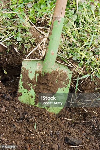 Green Shovel Stock Photo - Download Image Now - Digging, Dirt, Dirty