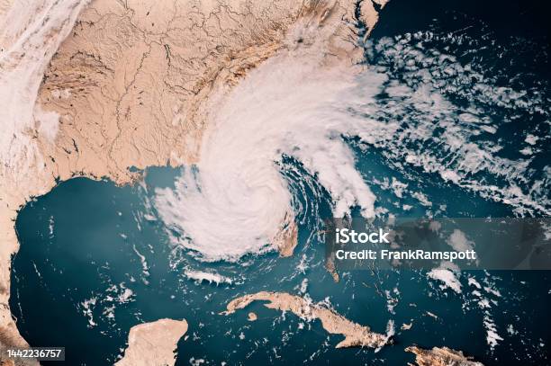Hurricane Nicole 2022 Cloud Map Florida 3d Render Neutral Stock Photo - Download Image Now