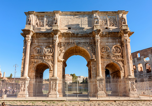 Arch of Constantine (Arco di Constantino) near Colloseum (Coliseum), Rome, Italy