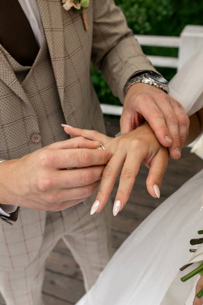 istock groom puts ring on bride's finger 1442246808