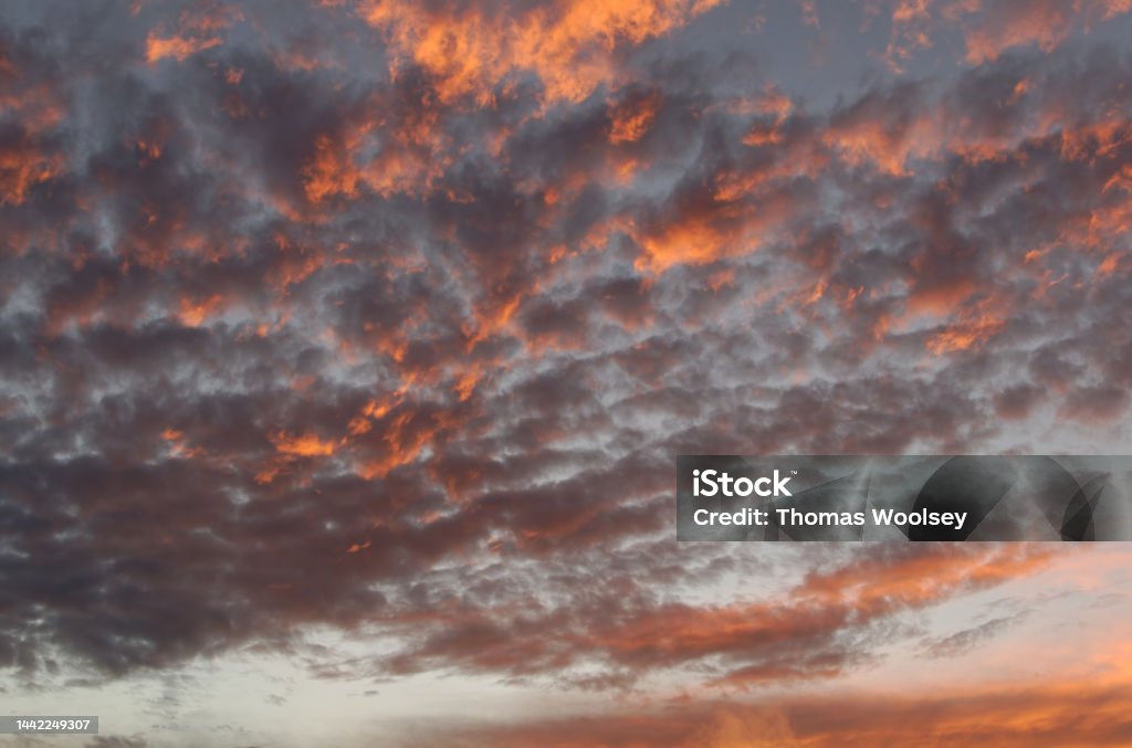 Manning Glowing Sky Cloudscape in the late evening Beauty Stock Photo