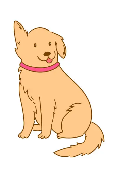 Vector illustration of Cheerful Dog. Vector illustration