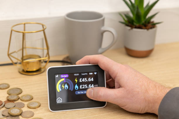 istock Hand pressing screen of a smart meter 1442254082