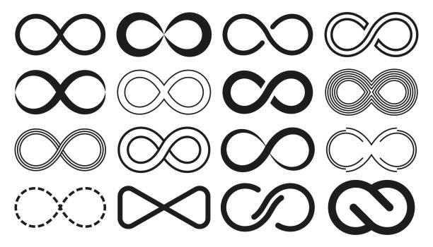 ilustrações de stock, clip art, desenhos animados e ícones de set of infinity icons. unlimited infinity, endless concept. logos collection. vector illustration. - mobius strip