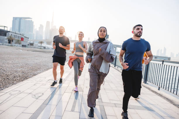 istock Group Of Runners In Dubai 1442259297