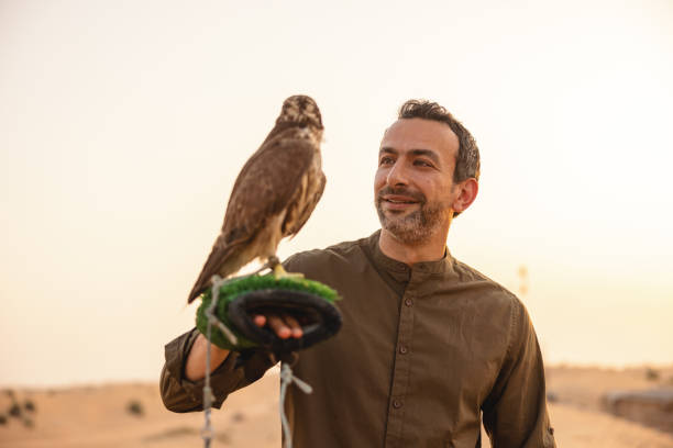 istock Adult Middle Eastern With a Falcon In Dubai 1442260775