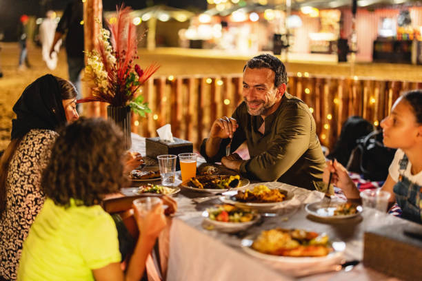 istock Tourists Experiencing  An Authentic Special Arabic style Barbecue In Dubai 1442261179