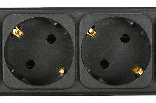 Two close-up black carrying socket isolated on white. High resolution photo. Full depth of field.