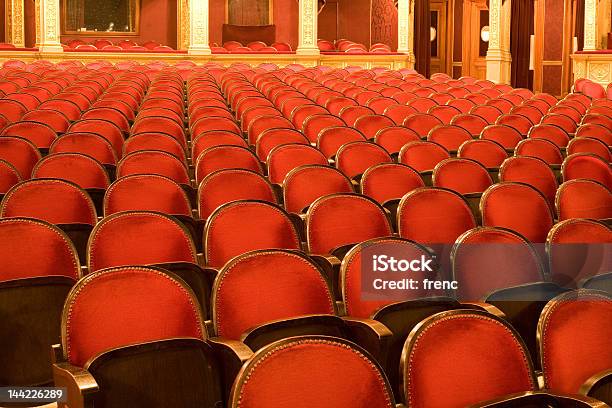 Chairs In A Theater Stock Photo - Download Image Now - Auditorium, Brown, Chair