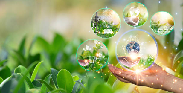 istock Concept of good world ecosystem, green world 1442262929