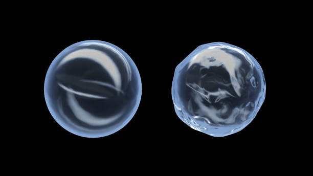 istock Water Splash with droplets on black background. 3d illustration. 1442263526