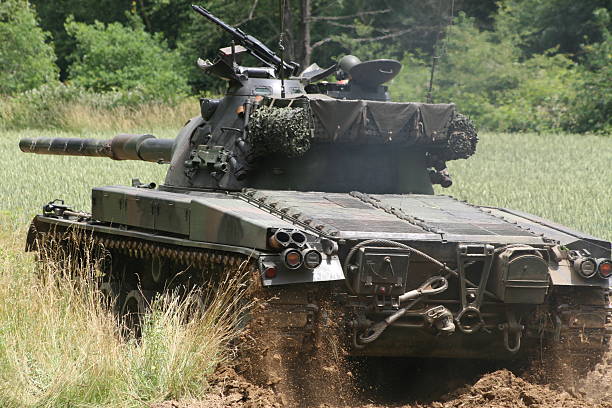 istock Swiss Tank Panzer 68 in the mud 144226414