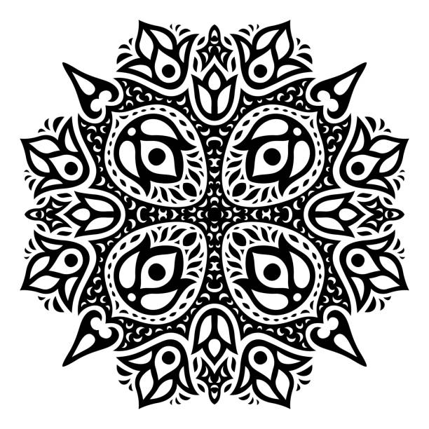 illustrazioni stock, clip art, cartoni animati e icone di tendenza di arte vettoriale con modello singolo tribale nero - tatuaggi maori