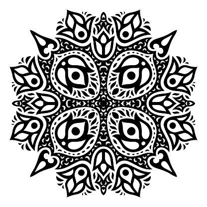 Vector art with black tribal single pattern