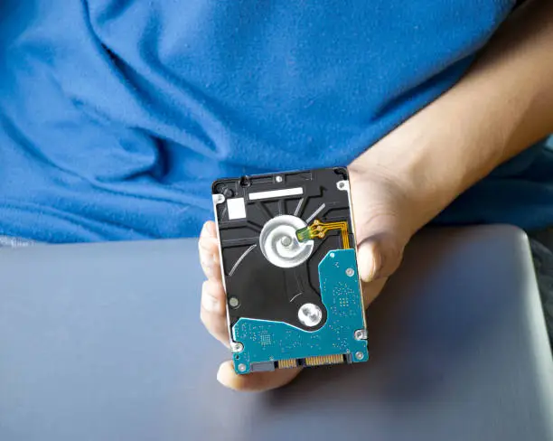 Photo of Men hold hard drives, hard drives are still popular today.