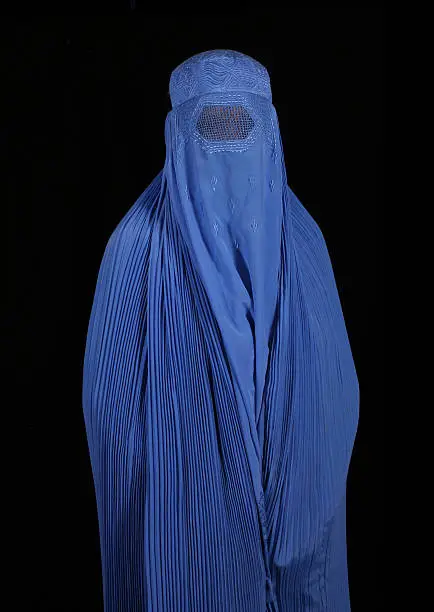 Woman From Afghanistan on Black Background