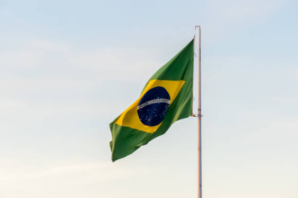 brazil flag in the wind