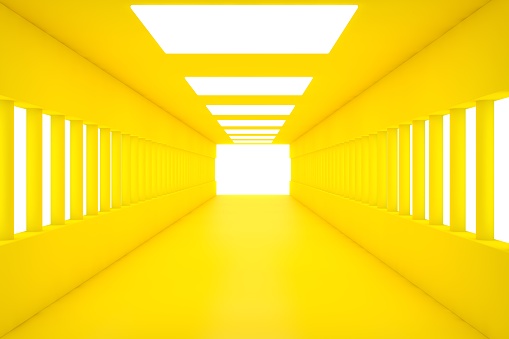 Yellow empty lighted room