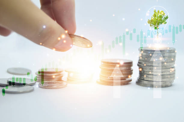 istock hands stacking coins on white background, concept business success 1442269988