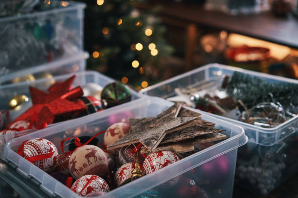 istock Decorating Christmas Tree with Ornaments and Christmas Lights 1442270721