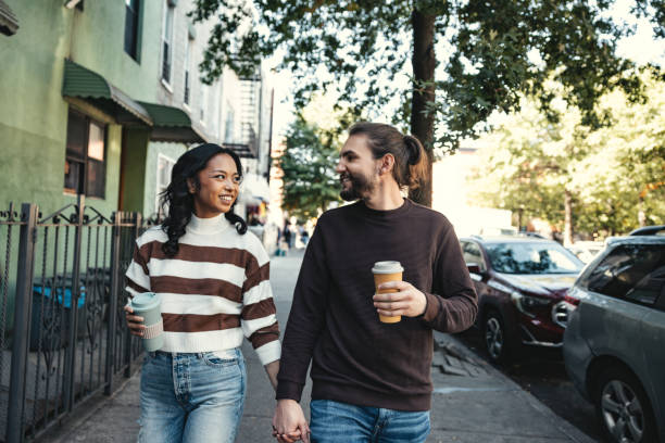 istock Young couple walking in Bushwick in Brooklyn 1442270790