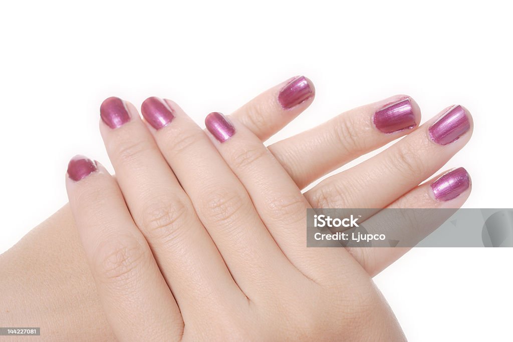 Manicured female hands Manicured female hands isolated against white background Adult Stock Photo