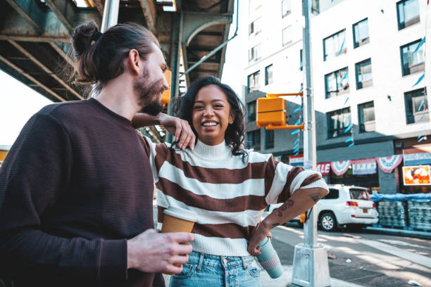 istock Young couple walking in Bushwick in Brooklyn 1442270954