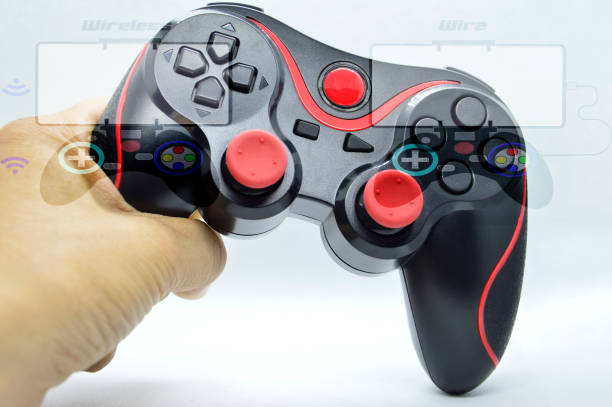 istock Joystick for playing games Isolated from white background 1442271123