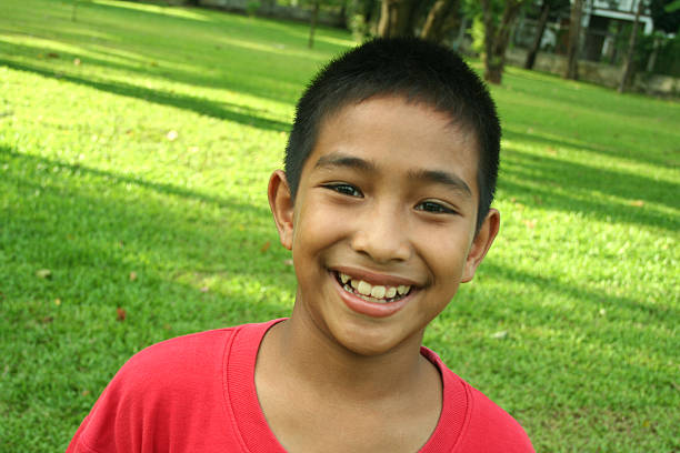 istock A little smiling Asian boy in a park 144227196