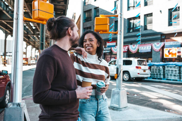 istock Young couple walking in Bushwick in Brooklyn 1442272129
