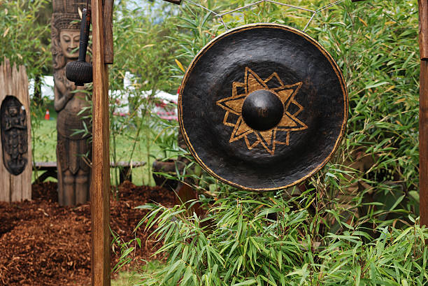 istock gong decorated in garden 144227220