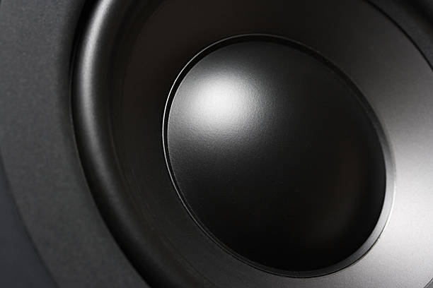 istock Close-up view of a black subwoofer 144227463