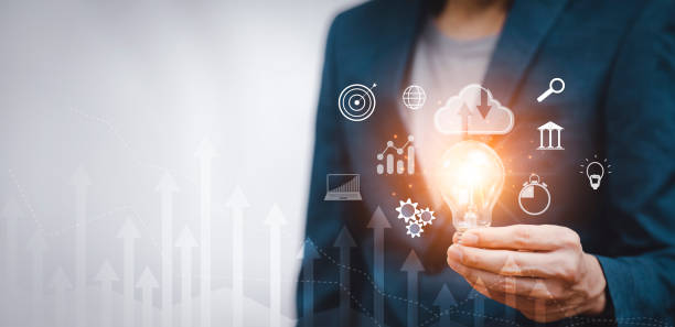 istock Concept creativity with light bulbs and energy power, Man hand holding light bulbs, ideas of new ideas with innovative technology, Creativity, bulb future technology, innovation background, 1442276046