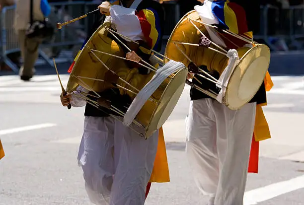 Korean drummers on parade in New York