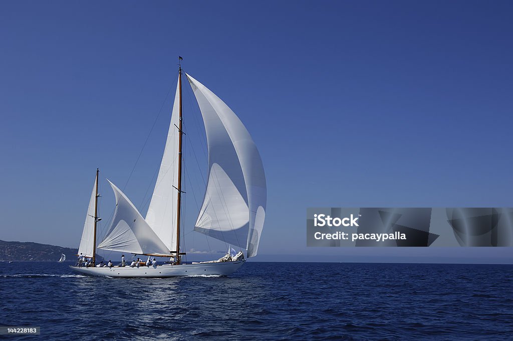 Sailing yacht in the wind ITALY - Tuscany - Mediterranean - Tyrrenian sea - Argentario Sailing Week Sailboat Stock Photo