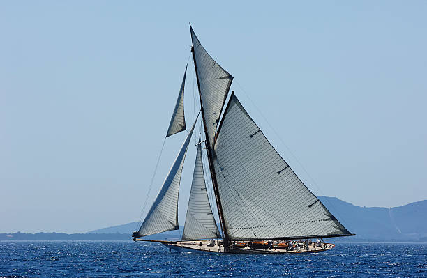 istock Sailing yacht in the wind 144228185