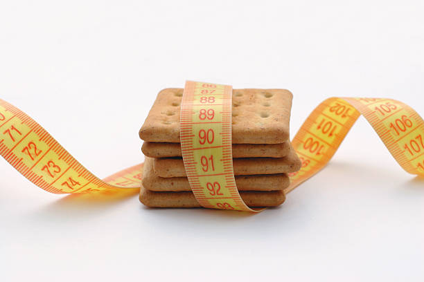 cookies sind - dieting cookie food number stock-fotos und bilder