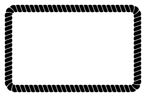 Black Rope Frame Rope Frame Decorative Vector Art Stock Illustration - Download Image ...
