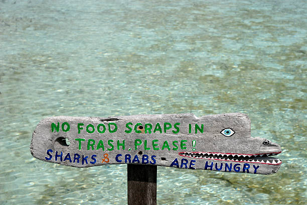 Funny sign in Bahamas stock photo