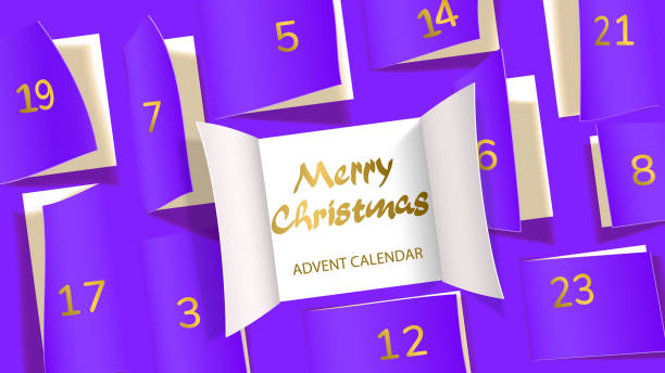 ilustrações de stock, clip art, desenhos animados e ícones de christmas advent calendar door opening - advent calendar